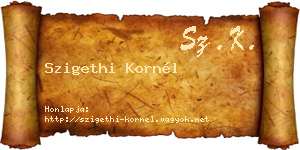 Szigethi Kornél névjegykártya