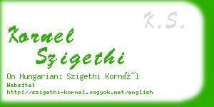 kornel szigethi business card